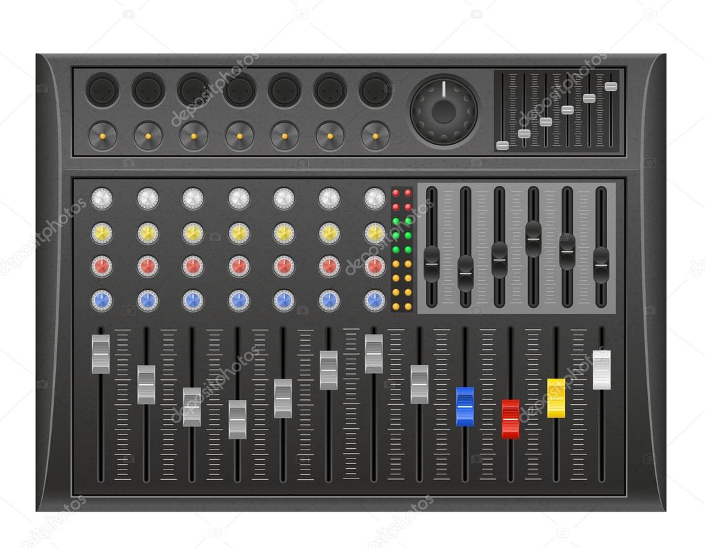 panel console sound mixer vector illustration