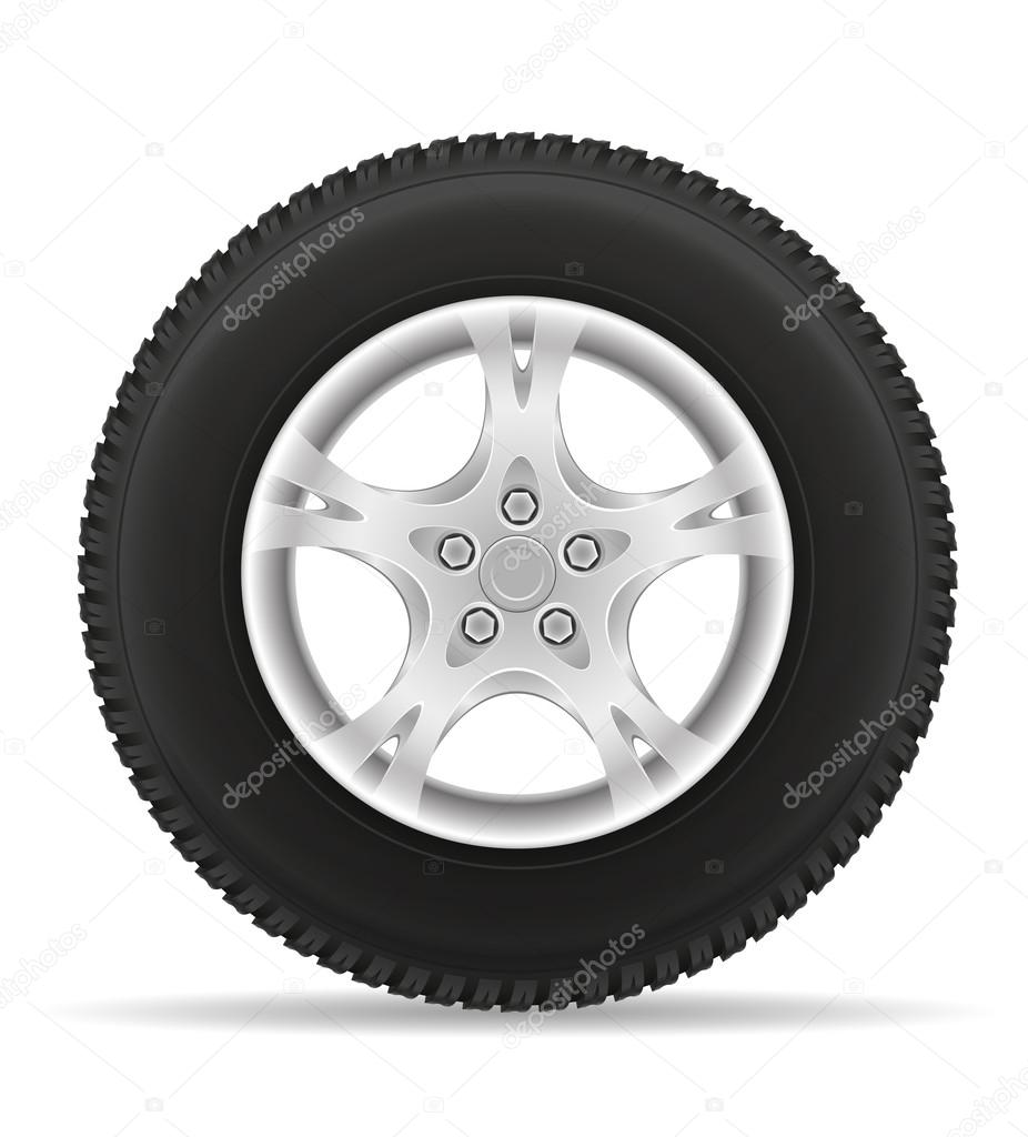 car wheel tire from the disk vector illustration