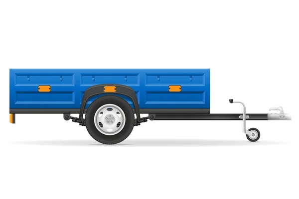 Remolque de coche para el transporte de mercancías vector ilustración — Vector de stock