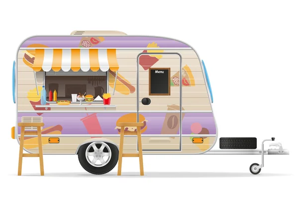 Fast-food trailer vectorillustratie — Stockvector