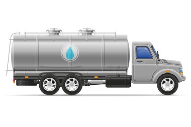 Kargo kamyonu sıvılar vektör illustrati taşıma için tank ile