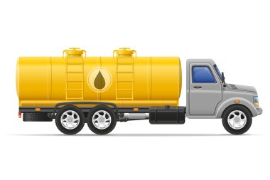 Kargo kamyonu sıvılar vektör illustrati taşıma için tank ile