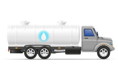 Kargo kamyonu sıvılar vektör illustrati taşıma için tank ile