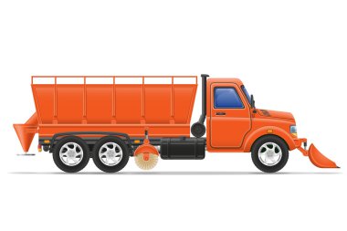 kar temizleme ve yol vektör illus serpilir kargo kamyon