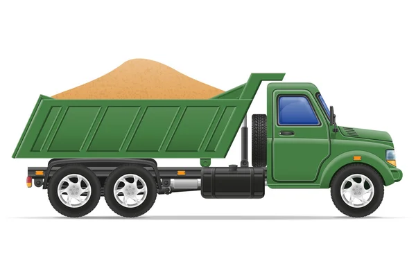 Cargo truck delivery and transportation of construction material — Stock Vector