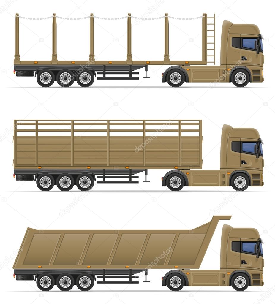 truck semi trailer for transportation of goods vector illustrati