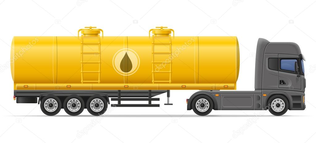 truck semi trailer with tank for transporting liquids vector ill