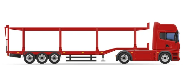 Truck semi trailer for transportation of car vector illustration — Stock Vector