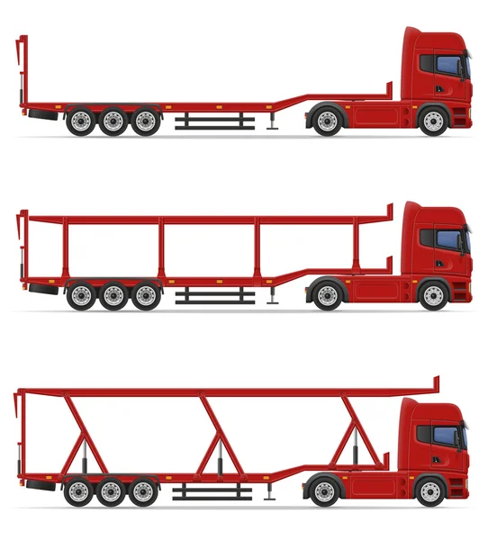 トラック車ベクトル イラストの輸送のためのセミトレーラー — ストックベクタ