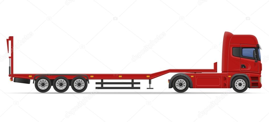 truck semi trailer for transportation of car vector illustration