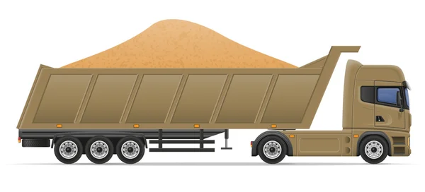 Vrachtwagen semi trailer levering en transport van bouw m — Stockvector