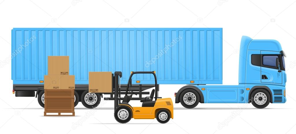 truck semi trailer for transportation of goods concept vector il