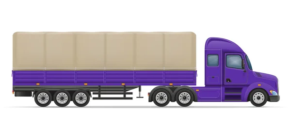 Truck semi trailer for transportation of goods vector illustrati — Stock Vector