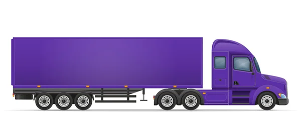Caminhão semi reboque para o transporte de mercadorias vetor ilustrati — Vetor de Stock