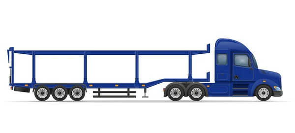 Camión semirremolque para el transporte de ilustración de vectores de automóviles — Archivo Imágenes Vectoriales