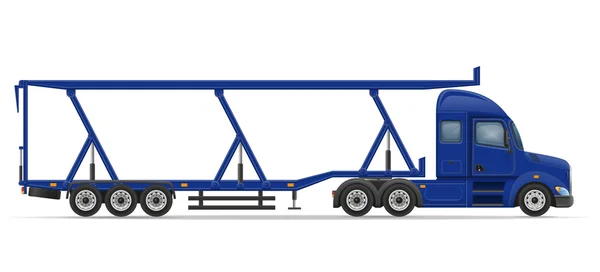 Lastbil semi trailer för transport av bilen vektor illustration — Stock vektor