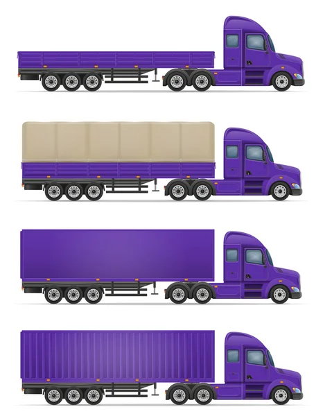 Camion semi-remorque pour le transport de marchandises vecteur illustrati — Image vectorielle