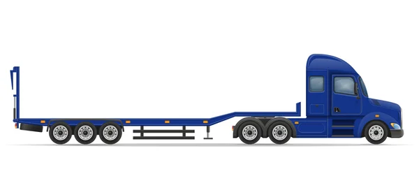 Caminhão semi-reboque para o transporte de ilustração do vetor do carro — Vetor de Stock