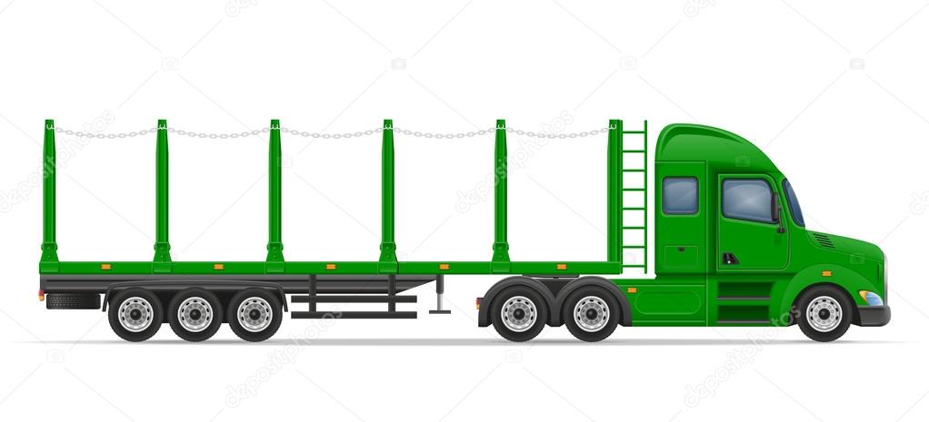 truck semi trailer for transportation of goods vector illustrati