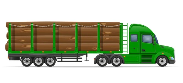 Vrachtwagen semi trailer levering en transport van bouw m — Stockvector