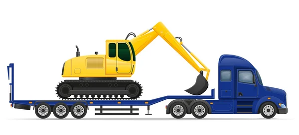 Entrega de camiones semirremolque y transporte de la construcción m — Archivo Imágenes Vectoriales