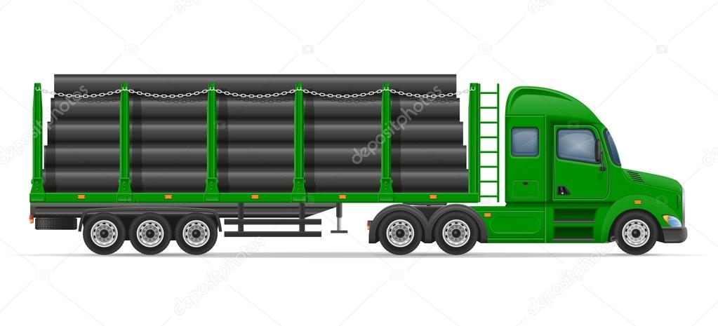 truck semi trailer delivery and transportation of construction m