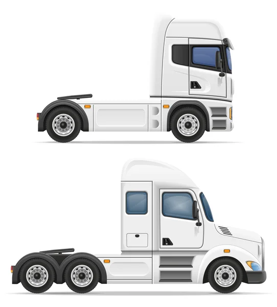 Set Symbole LKW Sattelanhänger Vektor Illustration — Stockvektor