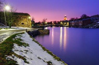 Gece görünümü Suomenlinna kale