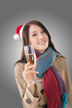 Kadını tutun şampanya