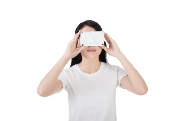 Mujer con auriculares VR —  Fotos de Stock