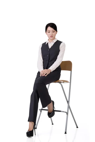 Business woman sit on a chair — Stock Photo, Image