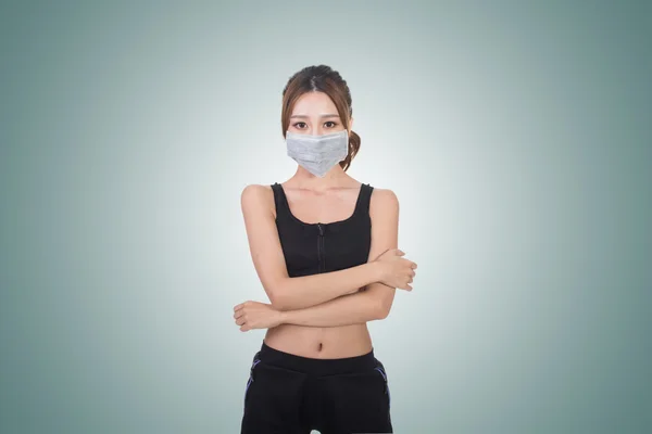 Aziatische vrouw met masker — Stockfoto