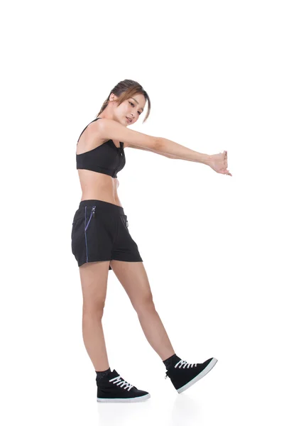 Asian doing stretch exercise — Stock Photo, Image