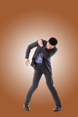 Asya iş adamı mücadele poz