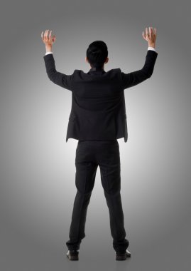 Asya iş adamı poz holding