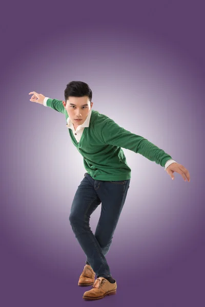 Asian young man dance — Stock Photo, Image