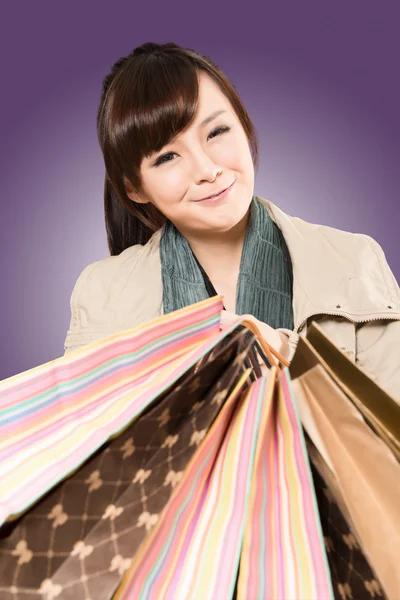 Asiatique femme shopping — Photo