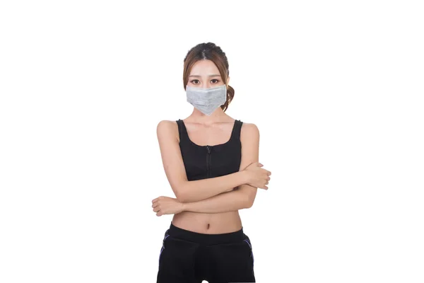 Aziatische vrouw met masker — Stockfoto