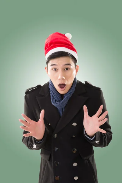 Young man with christmas hat — Stock Photo, Image