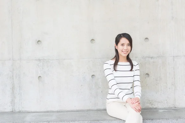 Asian young woman sit — Stock Photo, Image