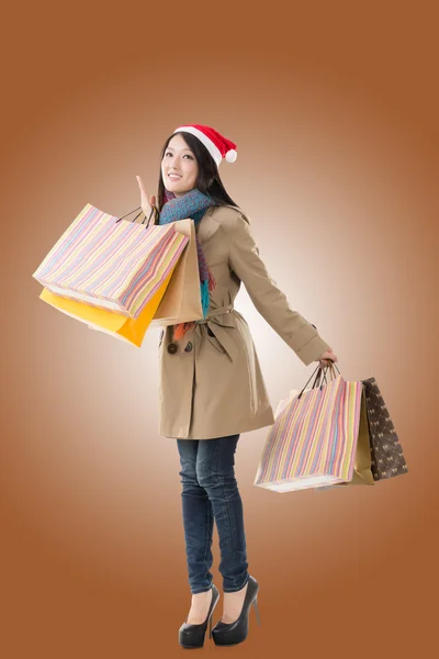 Happy shopping flicka — Stockfoto