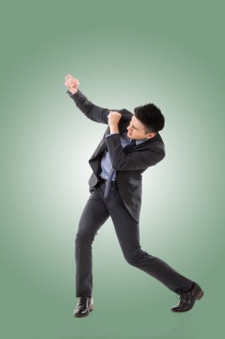 Asya iş adamı mücadele poz