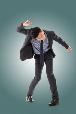 Asya iş adamı mücadele poz