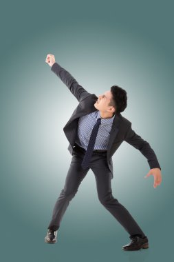 Asya iş adamı mücadele poz