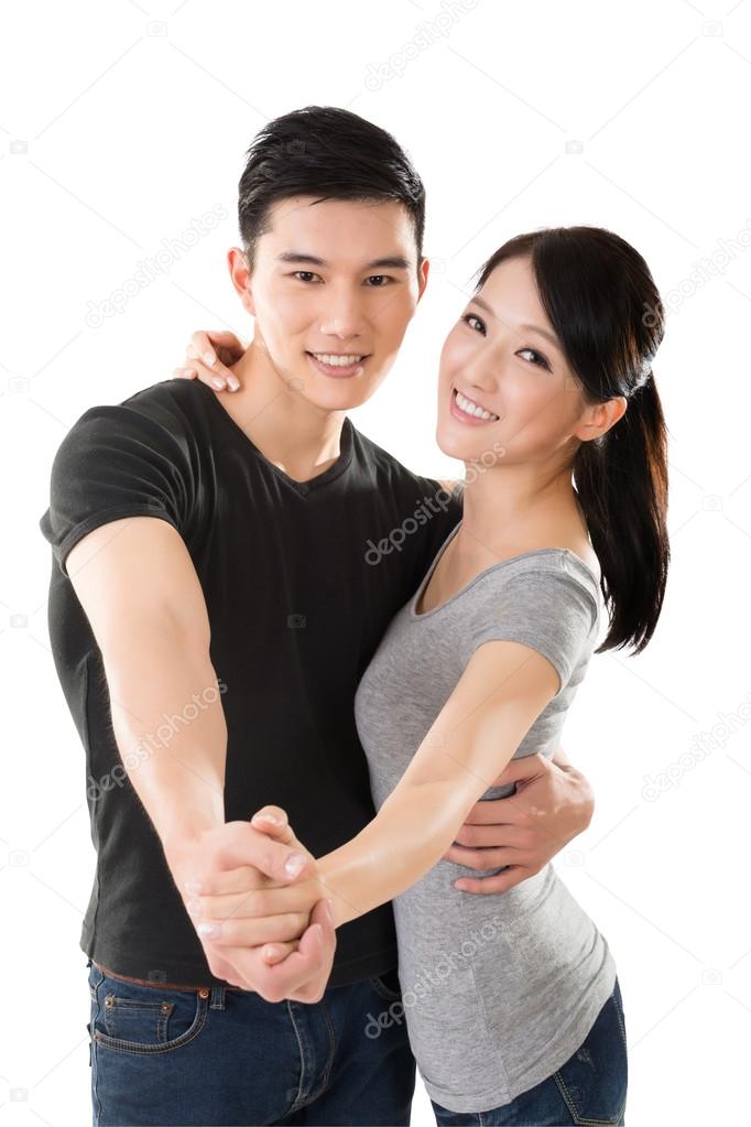 Couple young asian otngagged