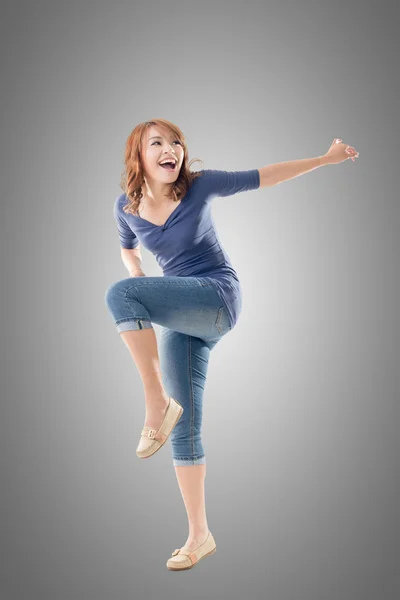 Emocionado chica joven asiática — Foto de Stock