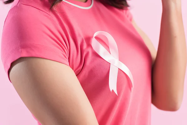 Cinta de conciencia de cáncer de mama rosa — Foto de Stock