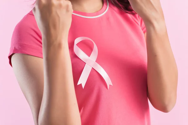 Cinta de conciencia de cáncer de mama rosa — Foto de Stock