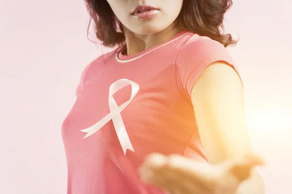 Cinta de conciencia de cáncer de mama rosa — Foto de Stock