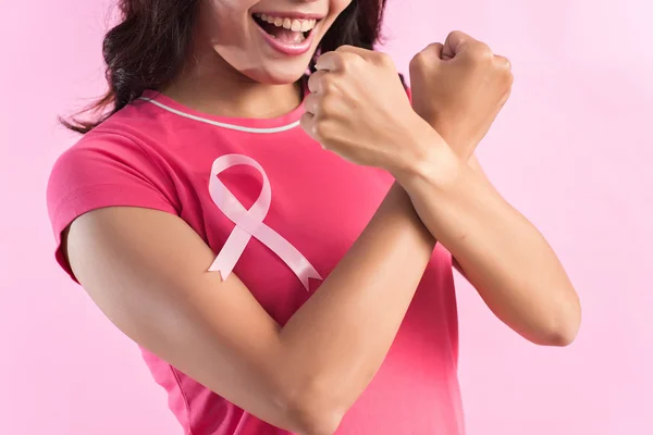 Cinta de conciencia de cáncer de mama rosa — Foto de Stock